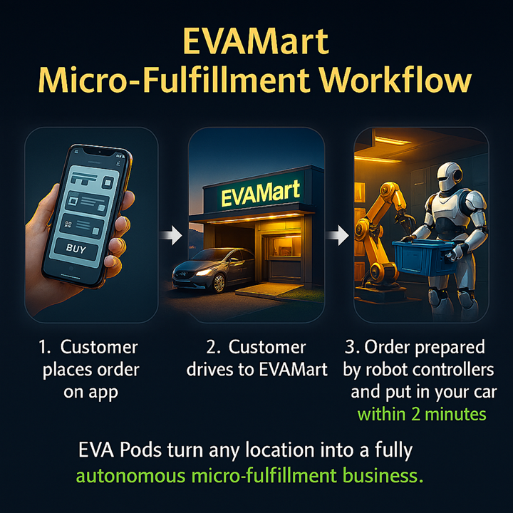 Drive-through EVAMart Pod concept